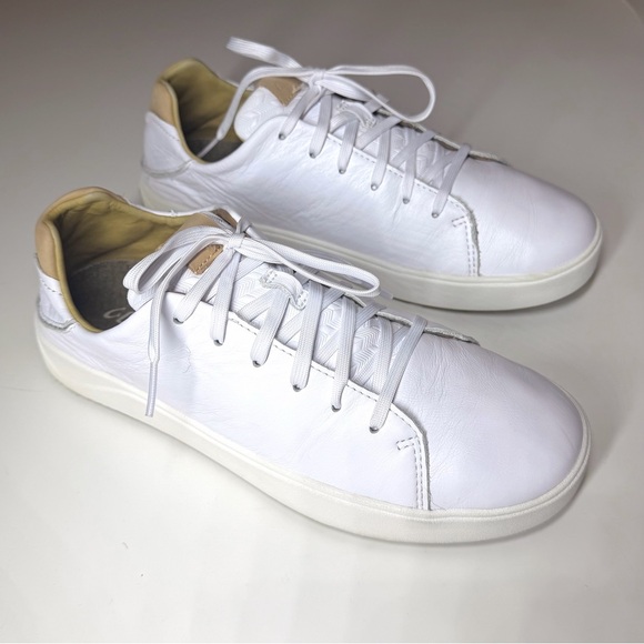 OLUKAI Men’s Lae‘ahi Li ‘Ili Convertible Leather Sneakers White Size- 9 - Picture 5 of 9
